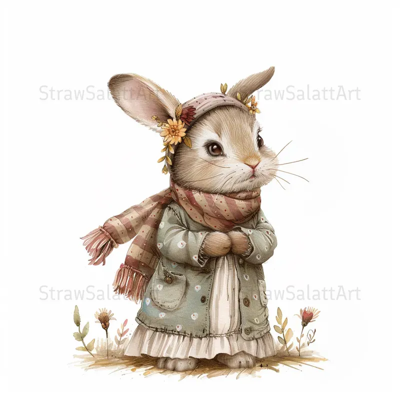 Whimsical Vintage Animals Cliparts Midjourney Prompt | PromptBase