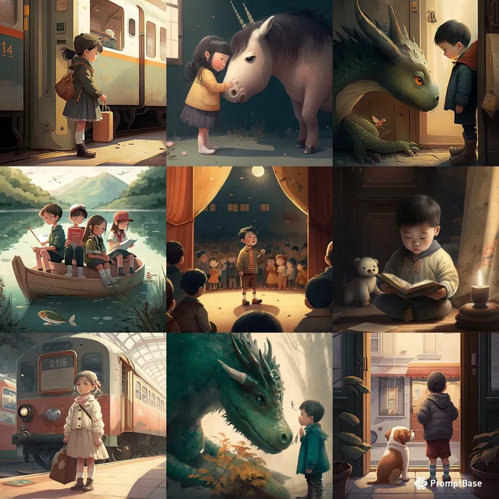 Children Book Illustrations Midjourney Prompt | PromptBase