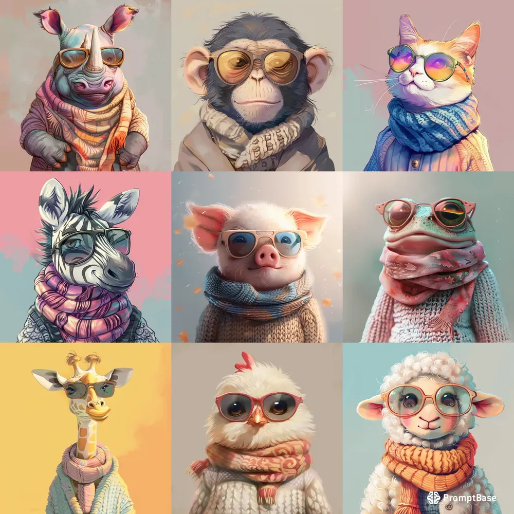 Animal Chic Sunglasses Midjourney Prompt | PromptBase