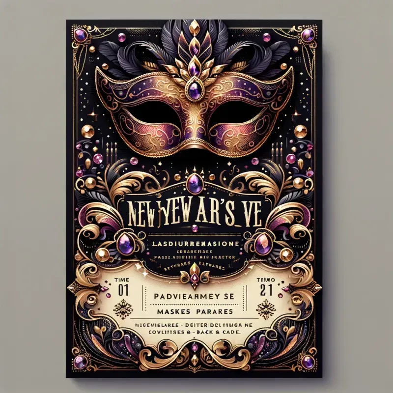 New Years Eve Party Invitation Designs DALL·E Prompt PromptBase