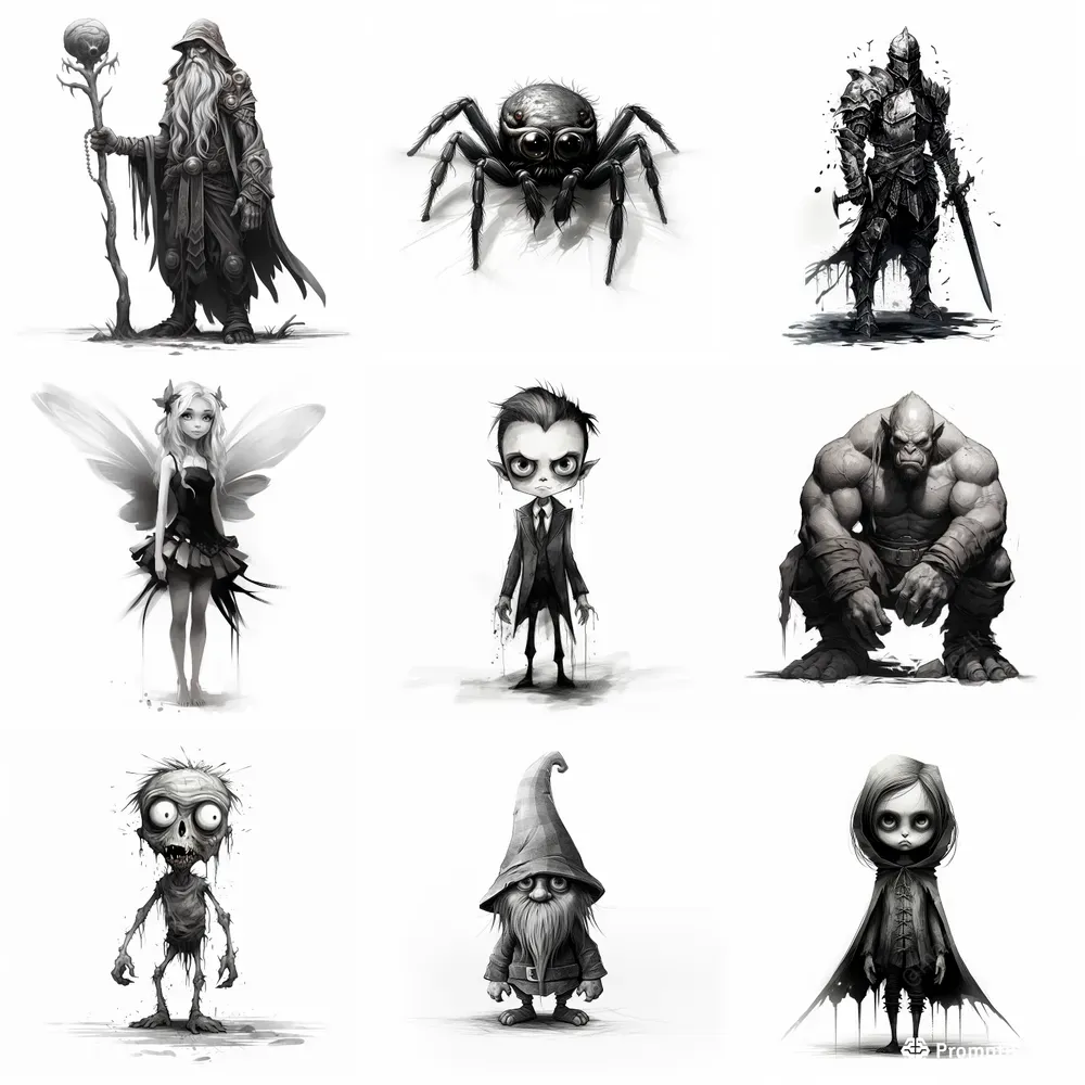 Black And White Creatures Midjourney Prompt PromptBase