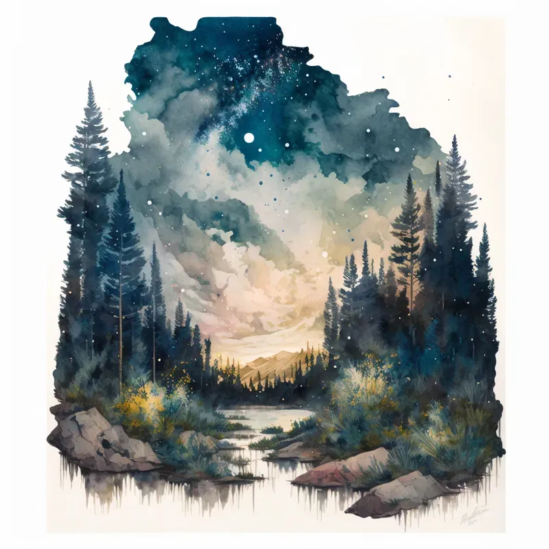 Nature Landscape Paintings Midjourney Prompt | PromptBase