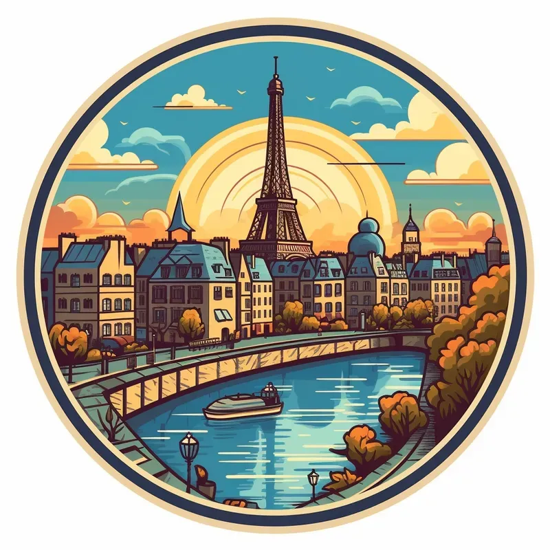 Nostalgic Cityscape Sticker Collections Midjourney Prompt | PromptBase