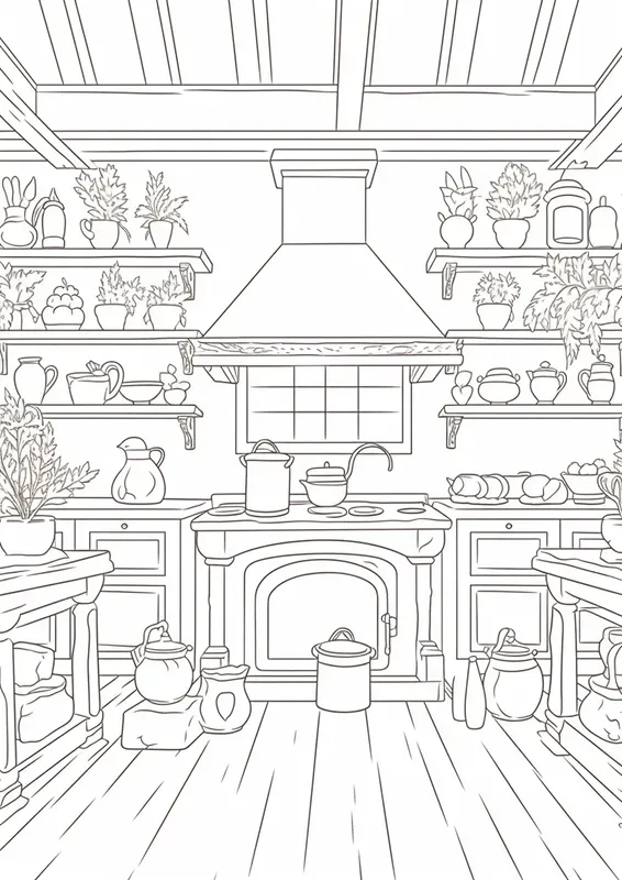 Cottagecore Coloring Pages Printables Midjourney Prompt PromptBase