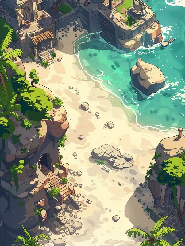 Isometric Game Map Views Concept Art Midjourney Prompt | PromptBase