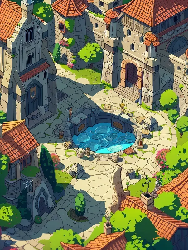 Isometric Game Map Views Concept Art Midjourney Prompt | PromptBase