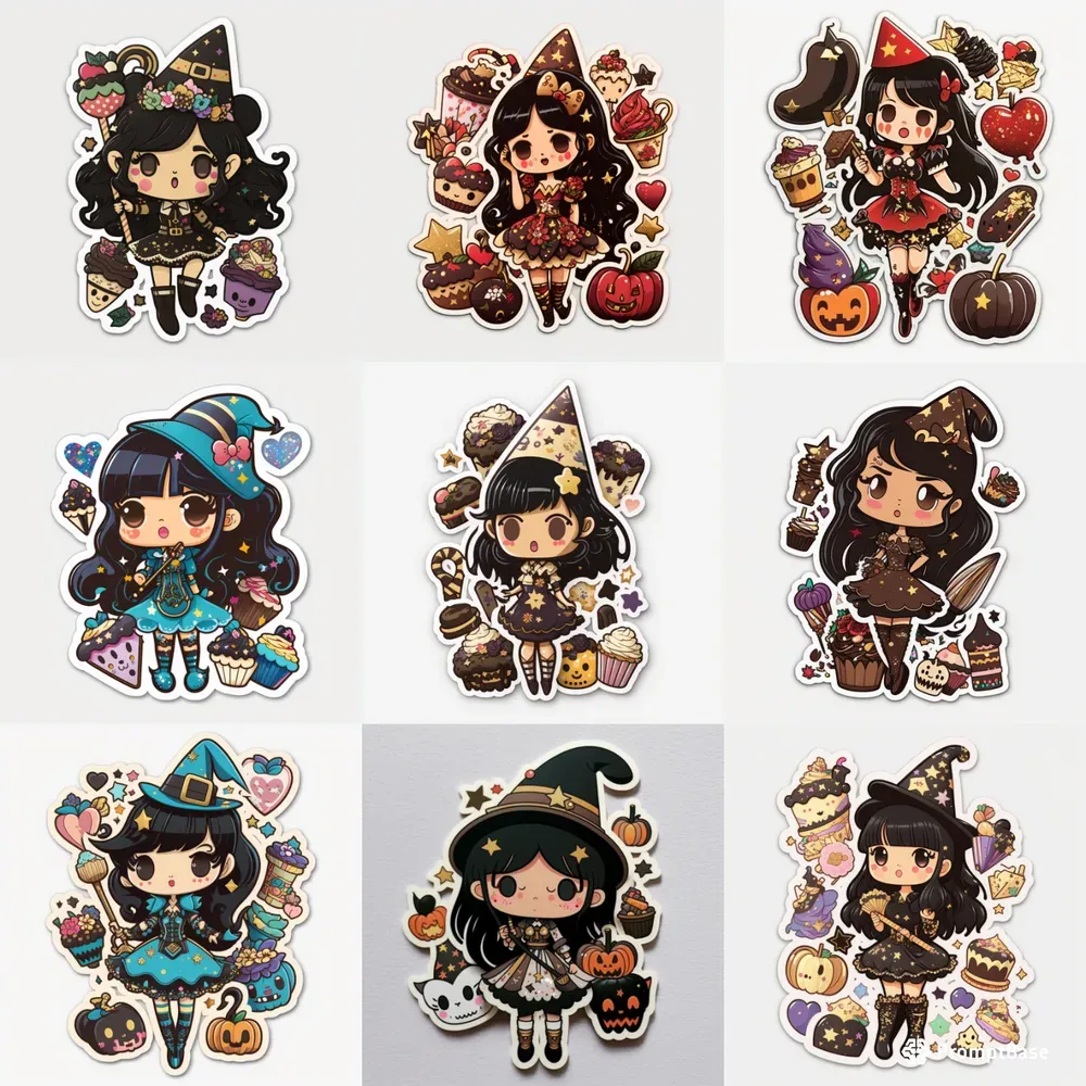Adorable Witch Etsy Stickers Midjourney Prompt PromptBase