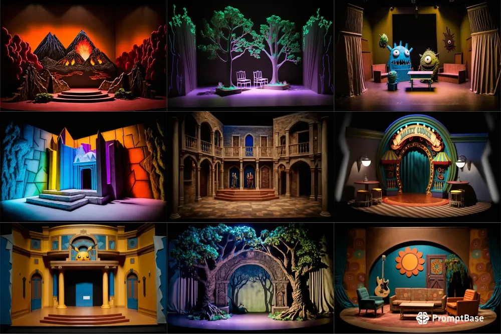 Theater Stage Play Set Designs Midjourney Prompt PromptBase