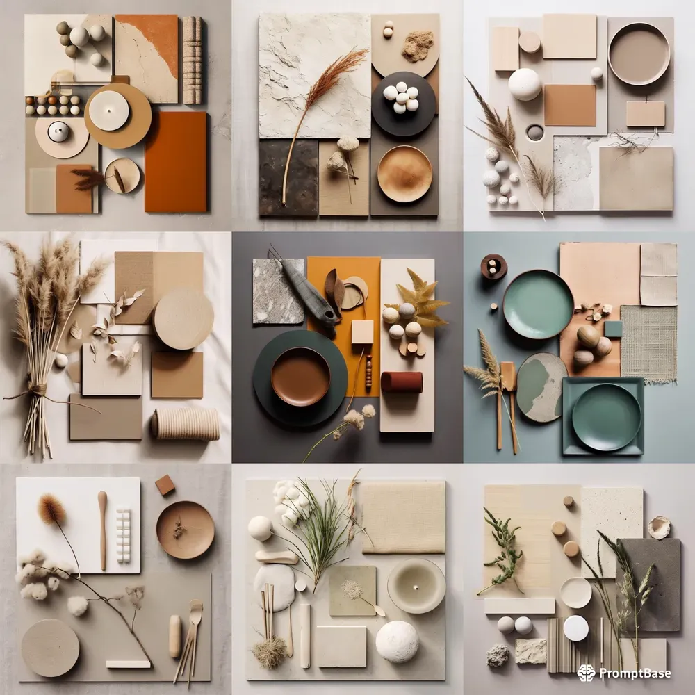 Interior Design Mood Boards Midjourney Prompt | PromptBase