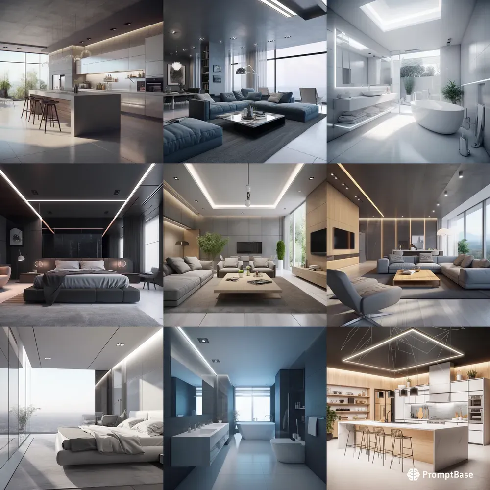 High-tech Interior Architecture Designs Midjourney Prompt | PromptBase