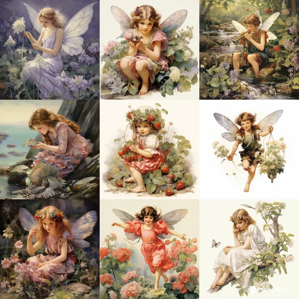 Vintage Fairy Illustrations Midjourney Prompt | PromptBase