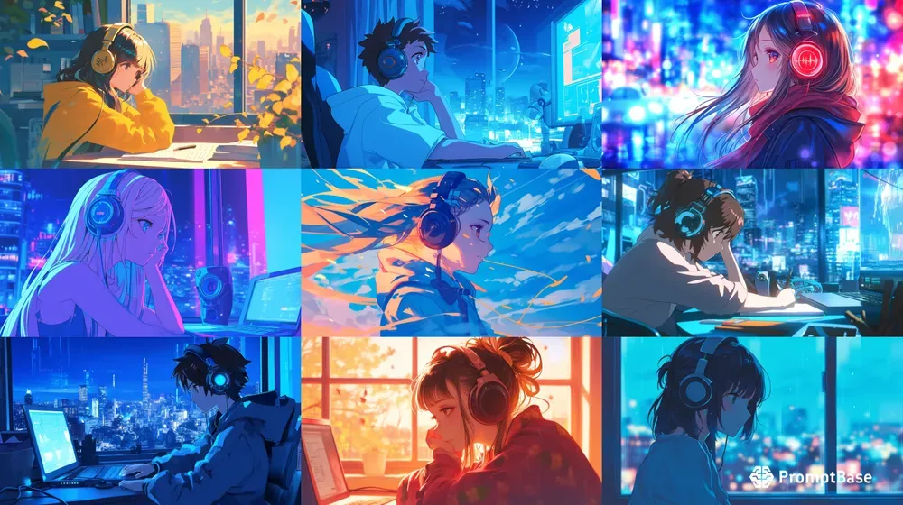 Lofi Anime And Illustration Wallpapers Midjourney Prompt | PromptBase