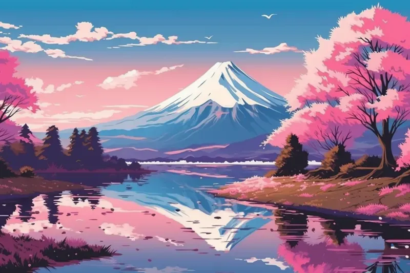 Beautiful Vector Art Landscapes Midjourney Prompt | PromptBase