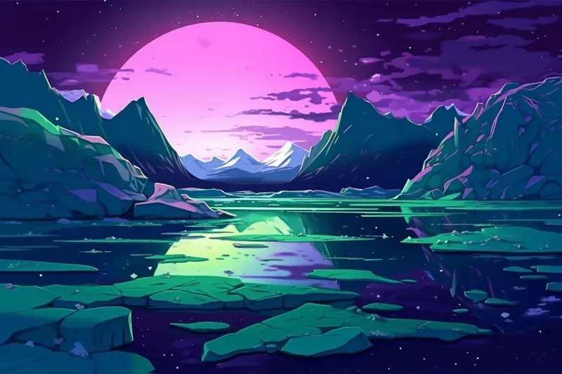 Beautiful Vector Art Landscapes Midjourney Prompt | PromptBase