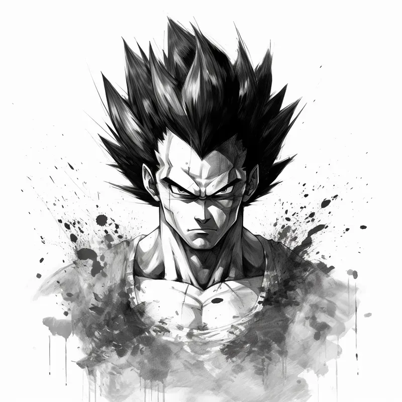 Drawings Anime Characters Black And White Midjourney Prompt | PromptBase