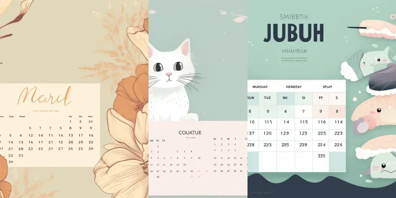 Printable Calendar Mockups Midjourney Prompt | PromptBase