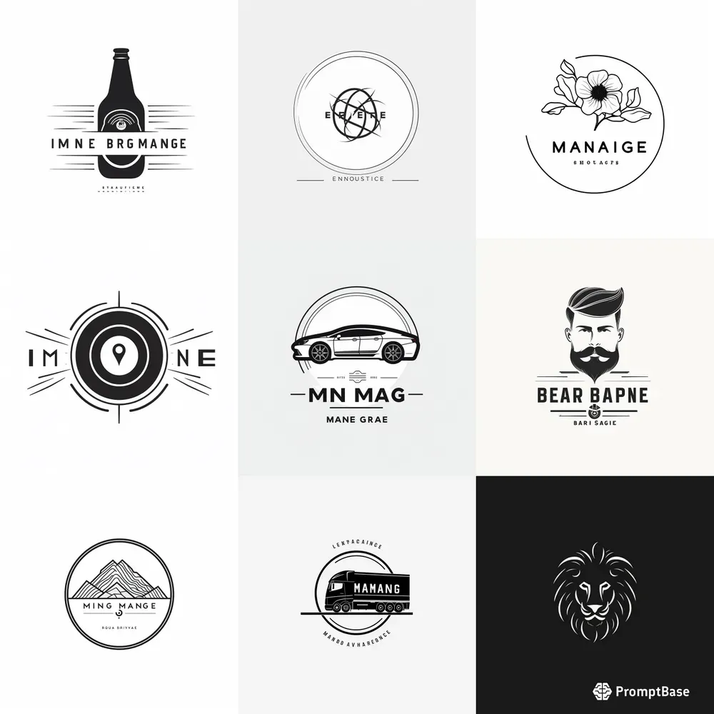Minimal Vector Logos Midjourney Prompt | PromptBase