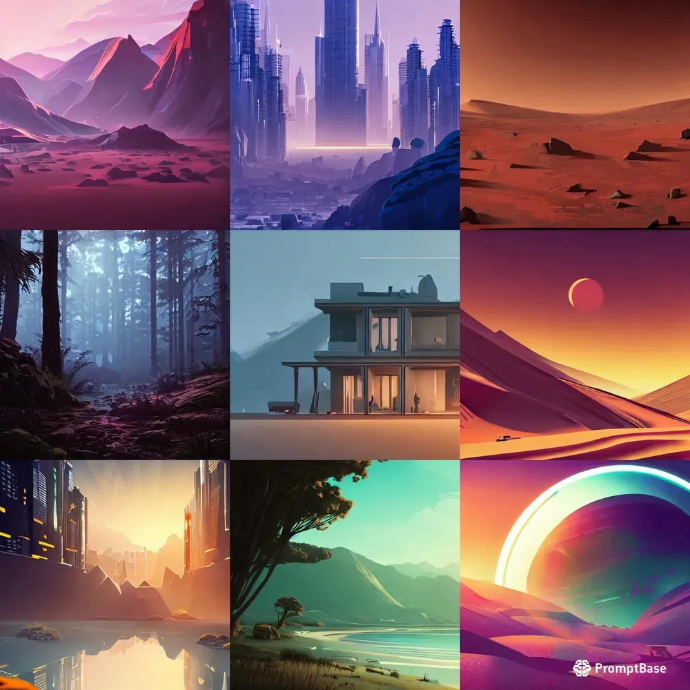 Incredible Vector Landscapes Stable Diffusion Prompt | PromptBase