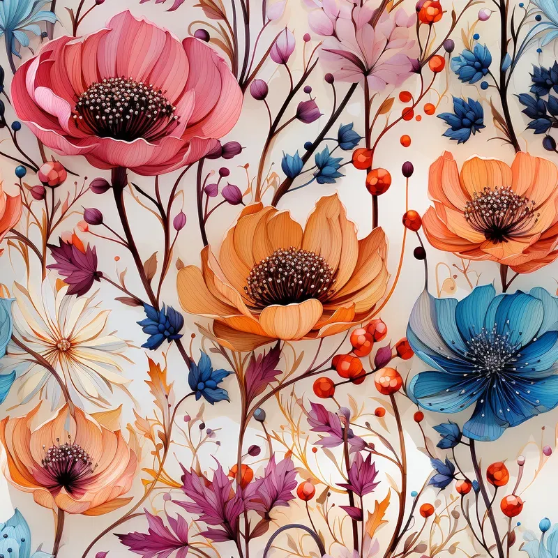 Abstract Blossoms Patterns Midjourney Prompt | PromptBase