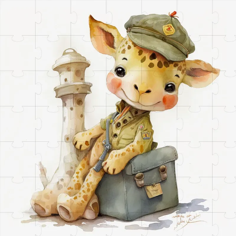 Watercolor Baby Animals In Professions Midjourney Prompt | PromptBase