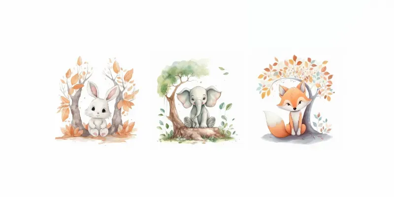 Animal Nursery Wall Art Midjourney Prompt | PromptBase