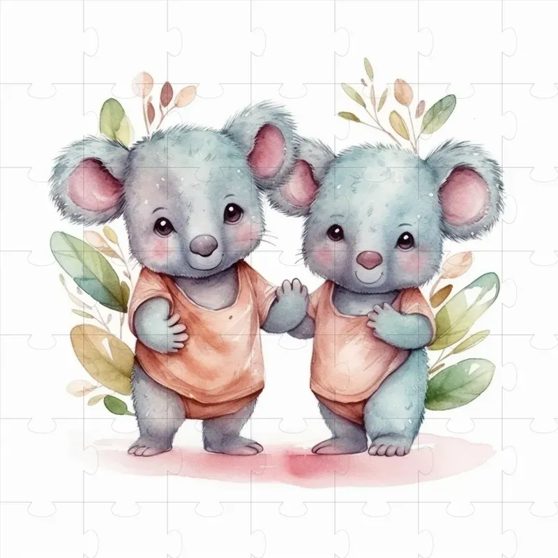 Super Cute Twin Animals Nursery Wall Art Midjourney Prompt | PromptBase