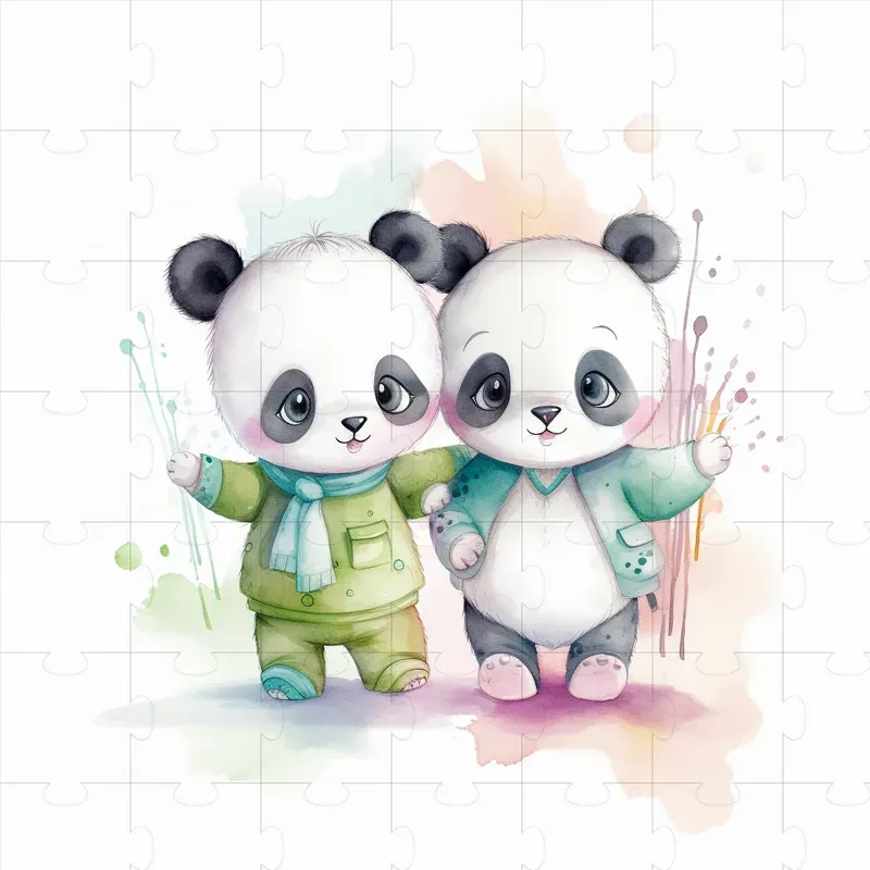 Super Cute Twin Animals Nursery Wall Art Midjourney Prompt | PromptBase