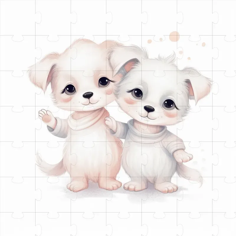 Super Cute Twin Animals Nursery Wall Art Midjourney Prompt | PromptBase