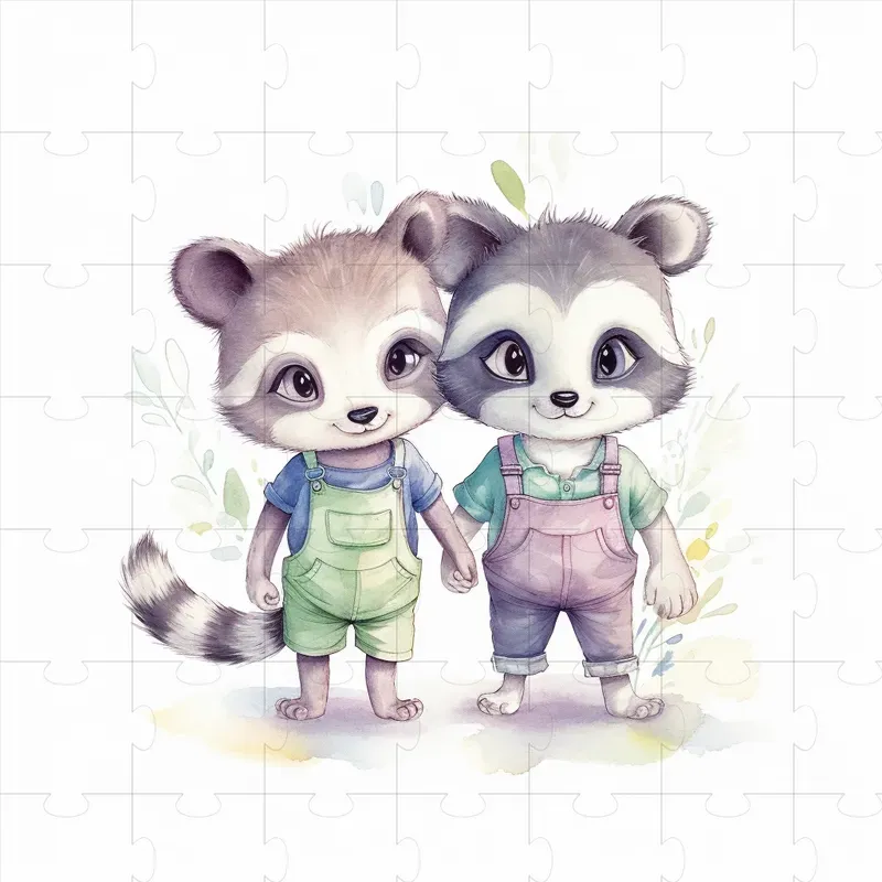 Super Cute Twin Animals Nursery Wall Art Midjourney Prompt | PromptBase