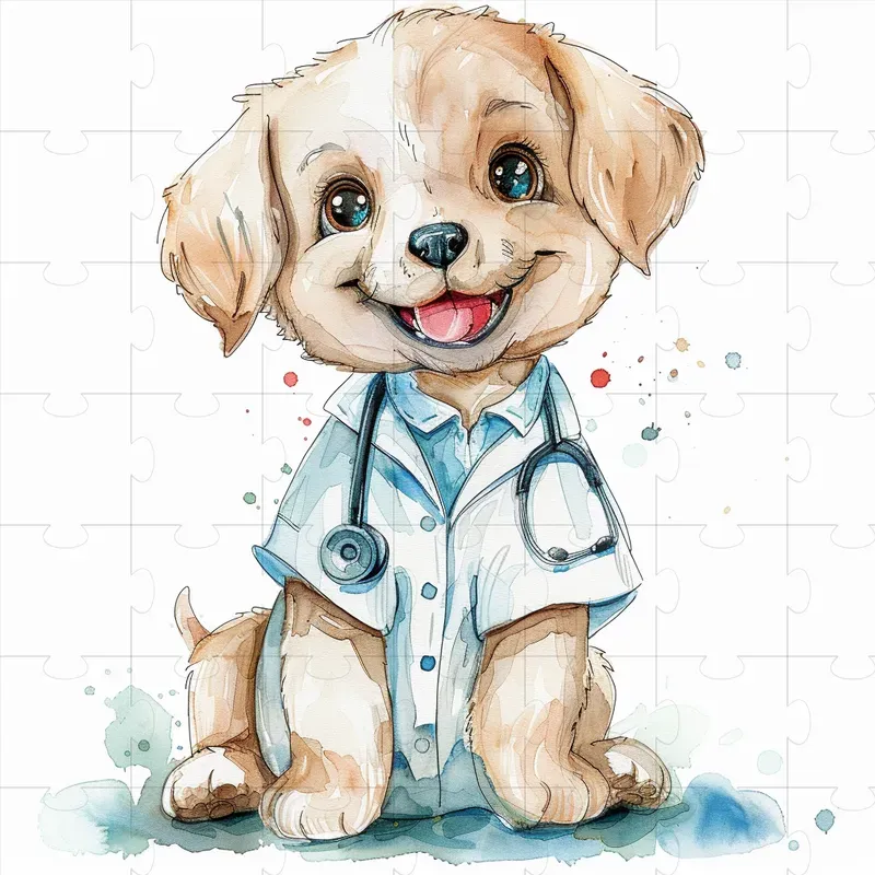 Cute Watercolor Animals In Professions Midjourney Prompt | PromptBase