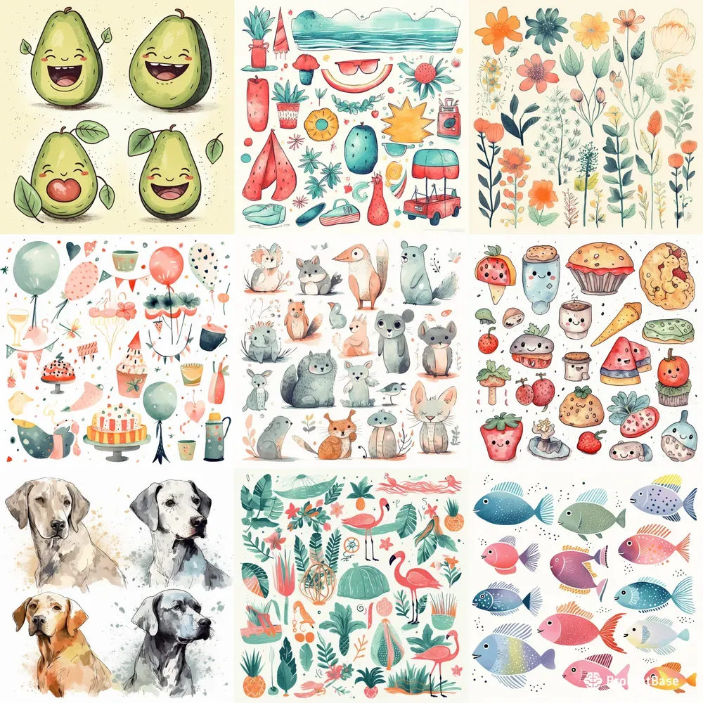 Captivating Clipart Collections Midjourney Prompt | PromptBase