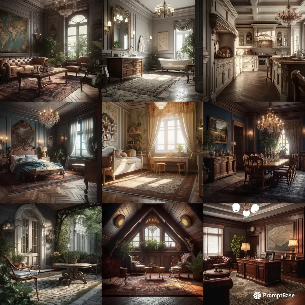 Traditional Interior Designs Midjourney Prompt | PromptBase