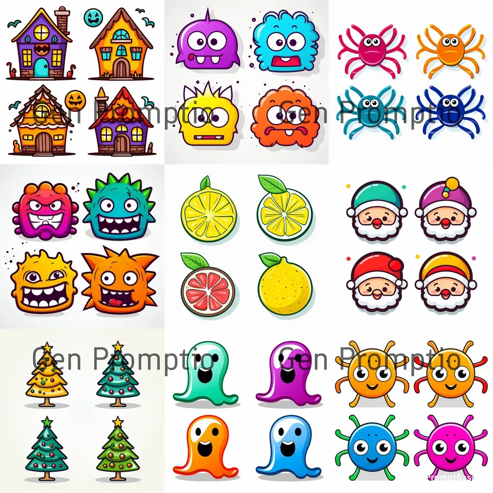 Sets Of 4 Clipart 2D Icons Midjourney Prompt PromptBase