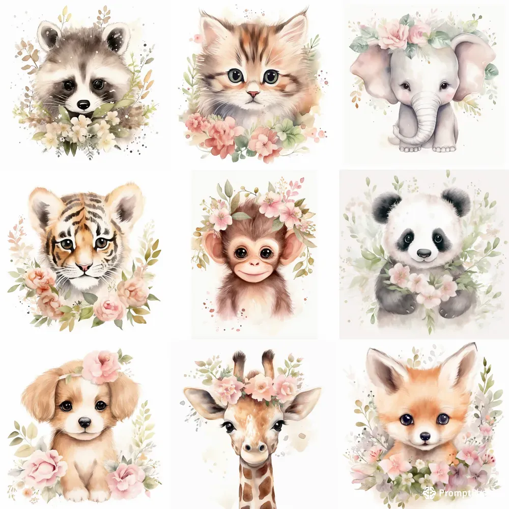 Cute Nursery Art For Childrens Rooms Midjourney Prompt | PromptBase