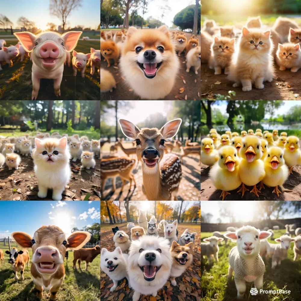 Cute Groups Of Animals Midjourney Prompt | PromptBase