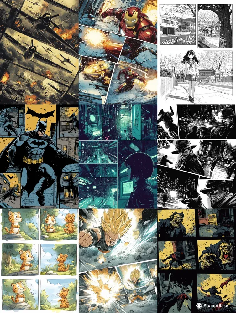 Any Style Comic Book Pages Bundles Midjourney Prompt | PromptBase
