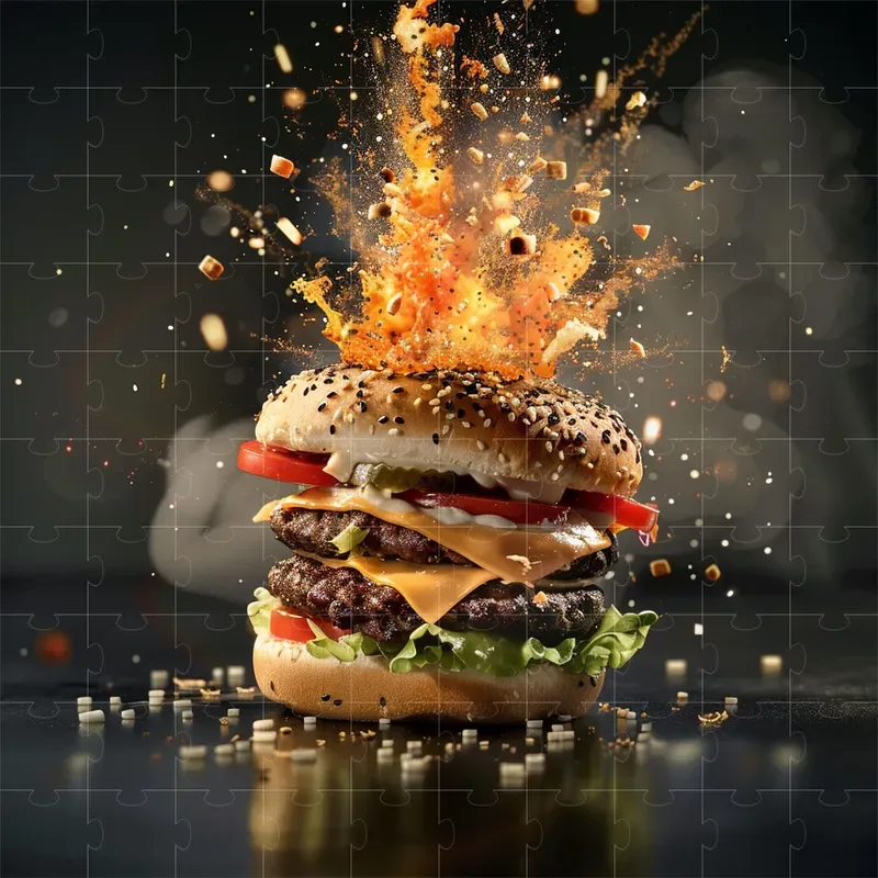 Dynamic Food Explosion Photographs Midjourney Prompt | PromptBase