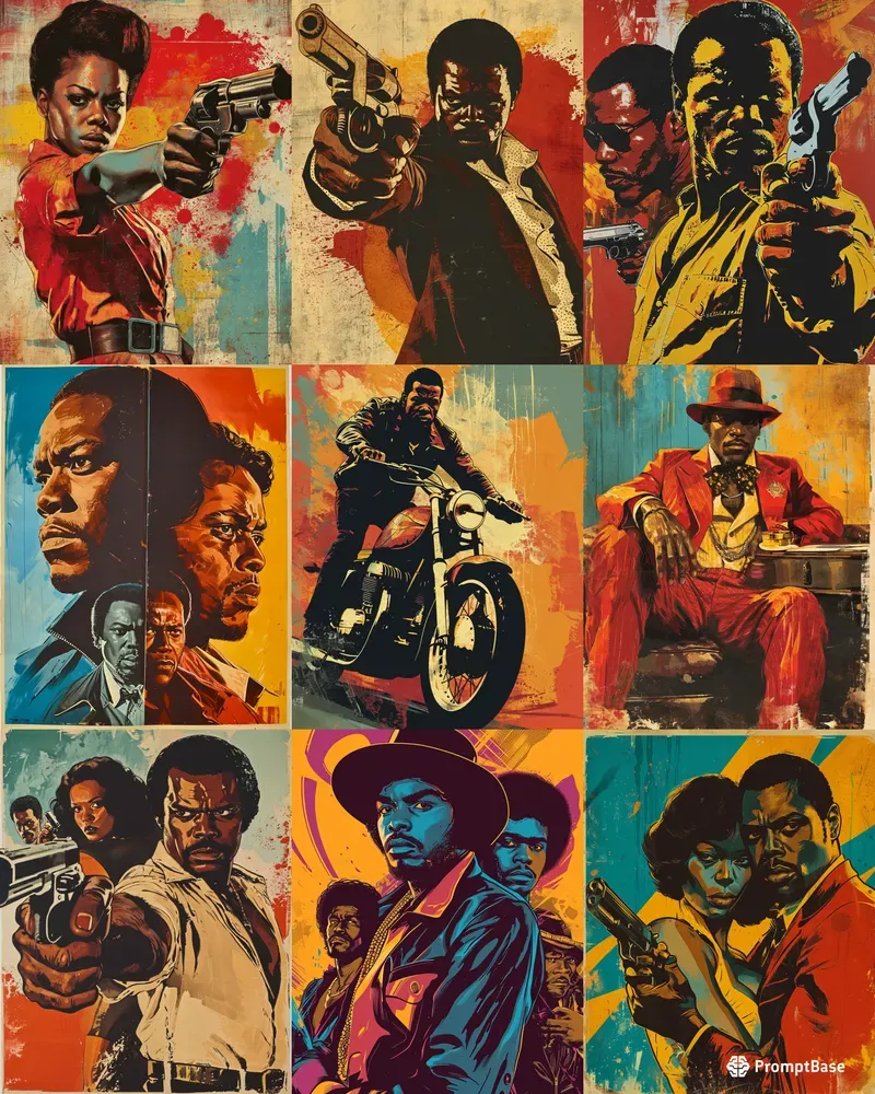 FLONZGIFT Vintage Poster Playing Cards – 54 Unique Blaxploitation & Crime Movie Designs
