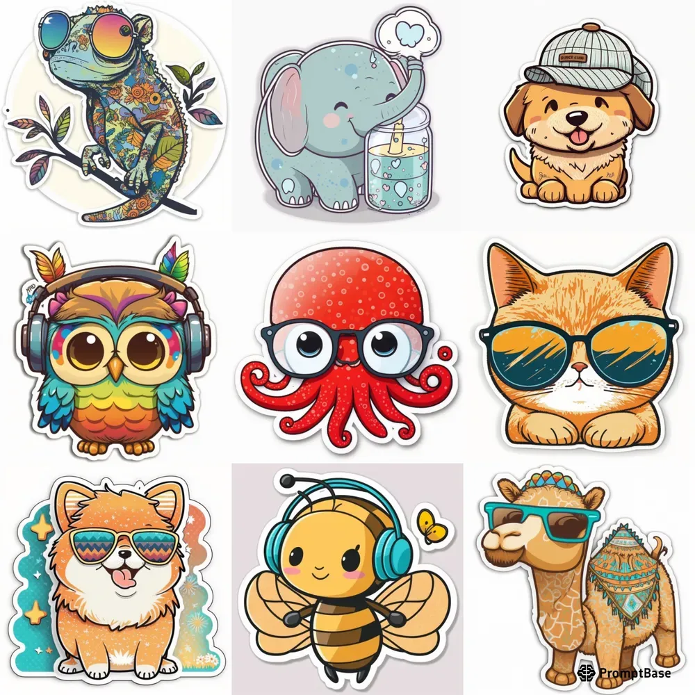 Stickers - Super Cute Animals Midjourney Prompt | PromptBase