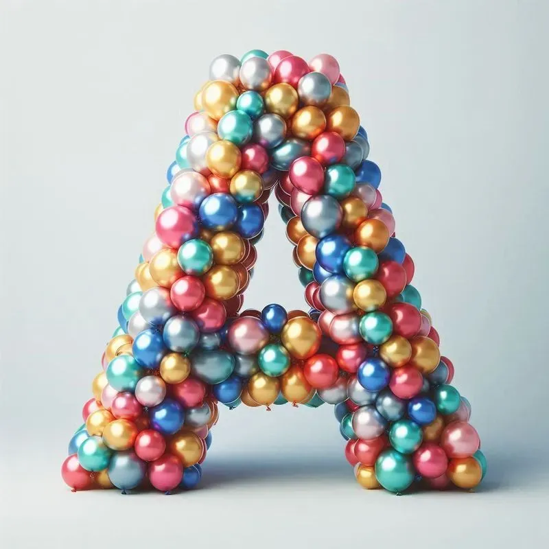 Baloon Letering Foil Balloon Font Letters DALL·E Prompt | PromptBase