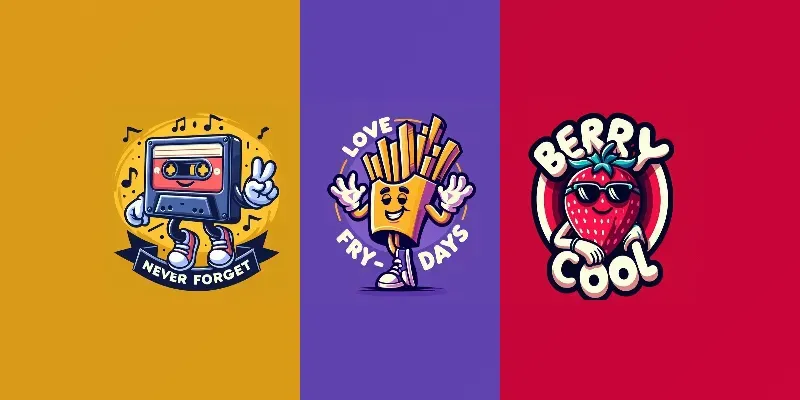 Retro Cartoon Mascot Logos With Text Generator App | PromptBase
