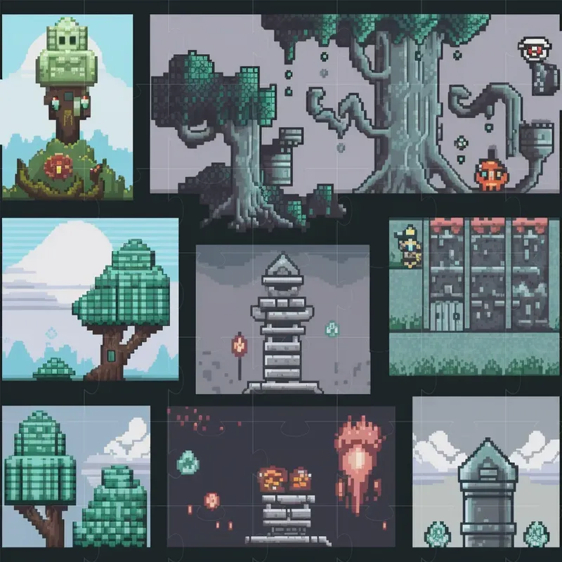 Pixel Art Assets Midjourney Prompt | PromptBase