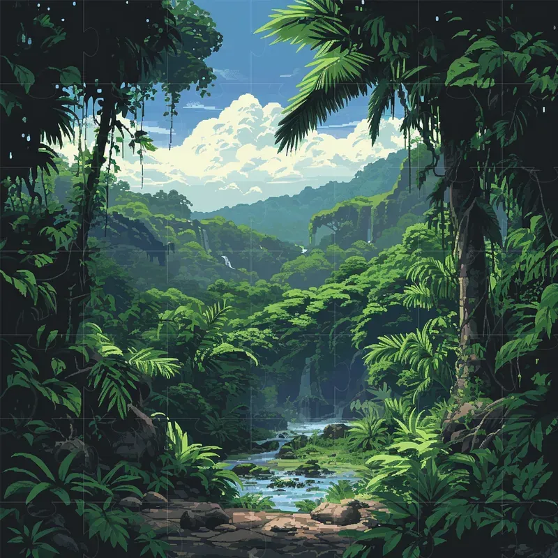 Pixel Art Landscapes Midjourney Prompt | PromptBase