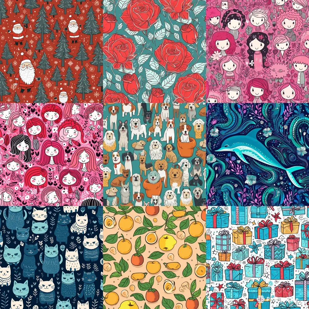 Seamless Patterns Of Line Art Doodles Midjourney Prompt | PromptBase