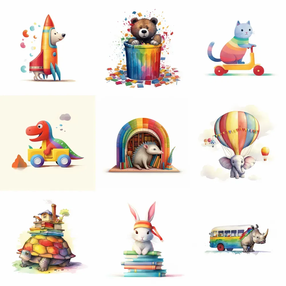 Super Cute Illustrations Of Animals Midjourney Prompt | PromptBase