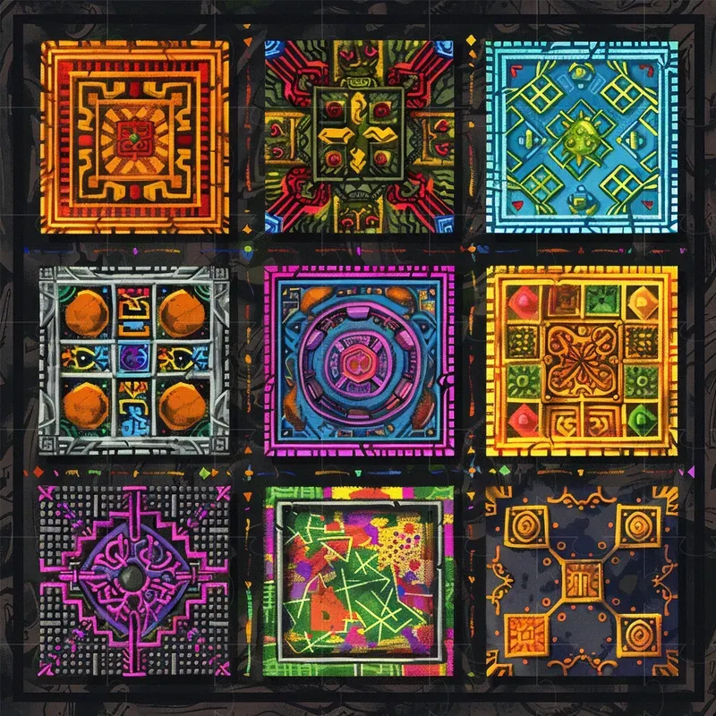 Patterned Pixel Tilesets Midjourney Prompt | PromptBase