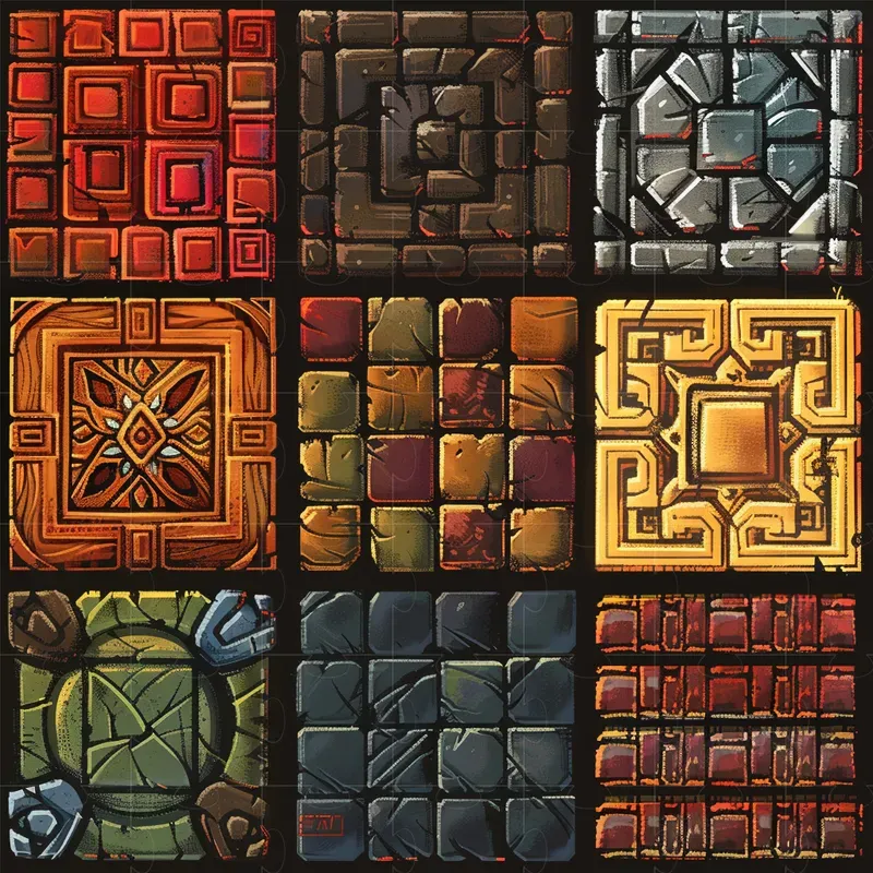 Patterned Pixel Tilesets Midjourney Prompt | PromptBase