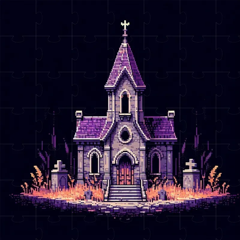 Pixel Art Halloween 2D Buildings DALL·E Prompt | PromptBase