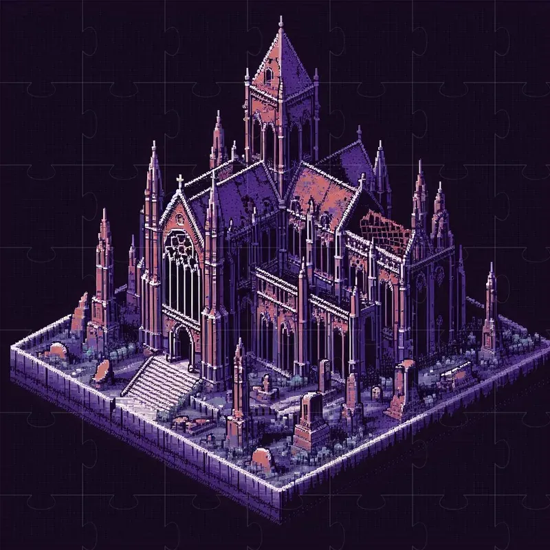 Pixel Art Isometric Halloween Buildings DALL·E Prompt | PromptBase