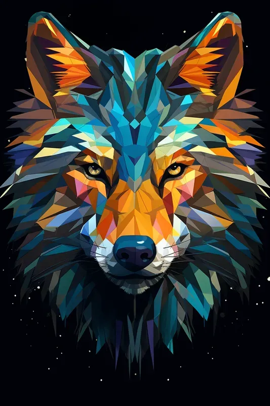 Geometric animals portraits ciphers midjourney prompt promptbase